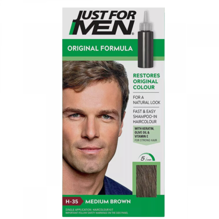 VOPSEA - Vopsea de par pentru barbati Just For Men, Medium Brown H35, 66 ml