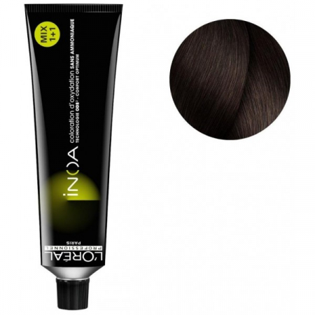 VOPSEA - Vopsea de par permanenta fara amoniac L`Oreal Professionnel Inoa 5.8, Saten Mocha Deschis, 60 ml