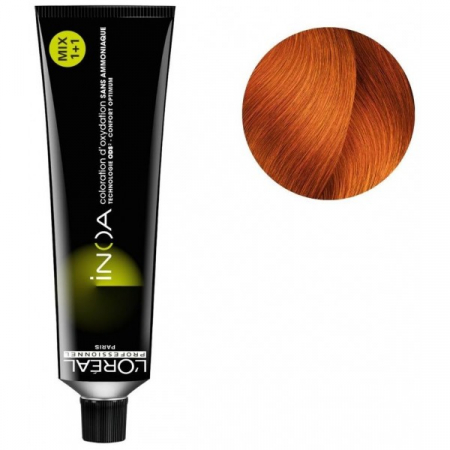 VOPSEA - Vopsea de par permanenta fara amoniac L`Oreal Professionnel Inoa 7.44, Blond Mahon Cupru, 60 ml