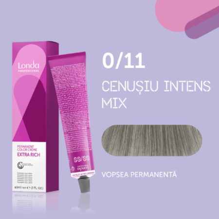 VOPSEA SI PRODUSE TEHNICE - Vopsea de par permanenta Londa Professional Permanent Color Cream 0/11, Mix Cenusiu Intens, 60 ml