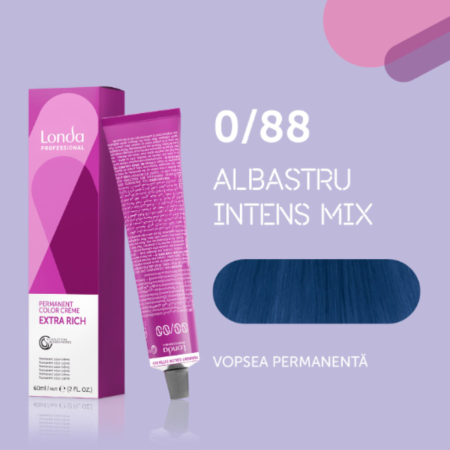 VOPSEA - Vopsea de par permanenta Londa Professional Permanent Color Cream 0/88, Mix Albastru Perlat, 60 ml