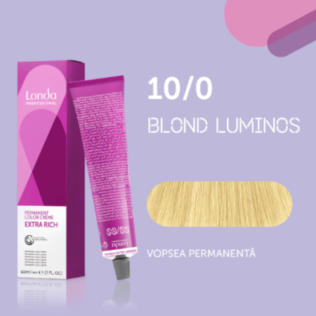 VOPSEA - Vopsea de par permanenta Londa Professional Permanent Color Cream 10/0, Blond Luminos, 60 ml