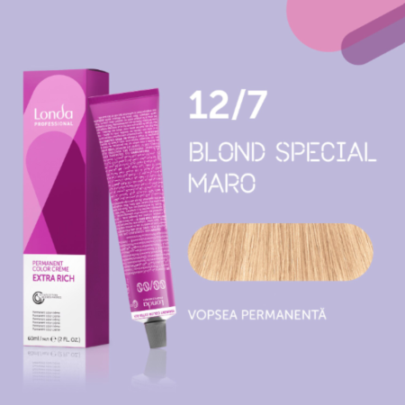 VOPSEA - Vopsea de par permanenta Londa Professional Permanent Color Cream 12/7, Blond Special Maro, 60 ml