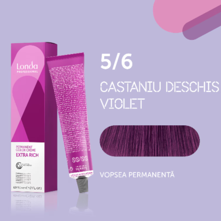 VOPSEA - Vopsea de par permanenta Londa Professional Permanent Color Cream 5/6, Brunet Deschis Violet, 60 ml