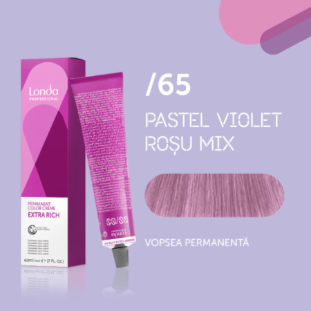 VOPSEA SI PRODUSE TEHNICE - Vopsea de par permanenta Londa Professional Permanent Color Cream /65, Mix Pastel Violet Rosu, 60 ml