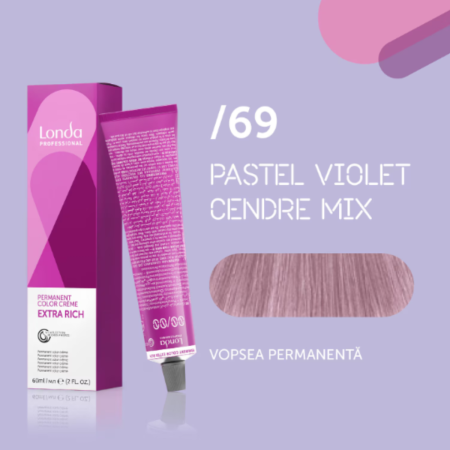 VOPSEA SI PRODUSE TEHNICE - Vopsea de par permanenta Londa Professional Permanent Color Cream /69, Mix Pastel Violet Cendre, 60 ml