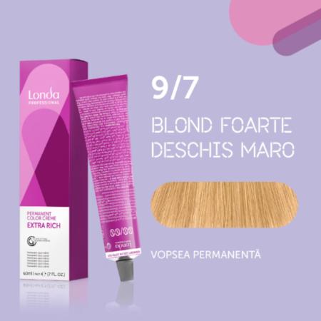 VOPSEA - Vopsea de par permanenta Londa Professional Permanent Color Cream 9/7, Blond Foarte Deschis Maro, 60 ml