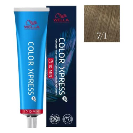 VOPSEA SI PRODUSE TEHNICE - Vopsea de par permanenta Wella Professionals Color Xpress 7/1, Blond Mediu Cenusiu, 60 ml