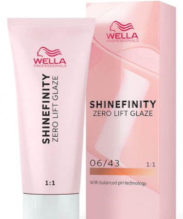 VOPSEA - Vopsea de par semi-permanenta Wella Professionals Shinefinity Zero Lift Glaze 06/43, Warm Copper Sunset, 60 ml