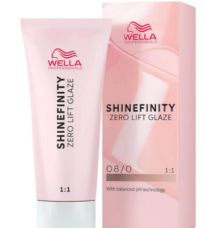 VOPSEA - Vopsea de par semi-permanenta Wella Professionals Shinefinity Zero Lift Glaze 08/0, Natural Latte, 60 ml