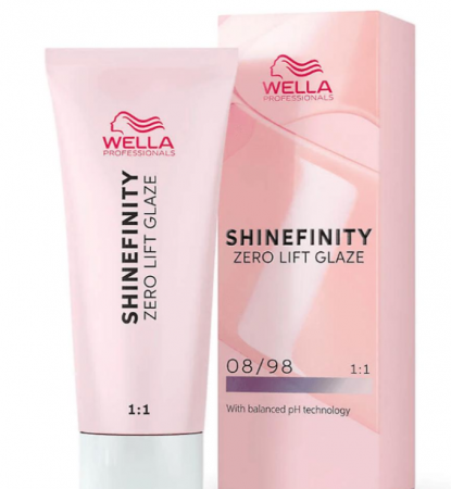 VOPSEA - Vopsea de par semi-permanenta Wella Professionals Shinefinity Zero Lift Glaze 08/98, Cool Silver Pearl, 60 ml