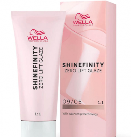 VOPSEA - Vopsea de par semi-permanenta Wella Professionals Shinefinity Zero Lift Glaze 09/05, Natural Silk Blush, 60 ml