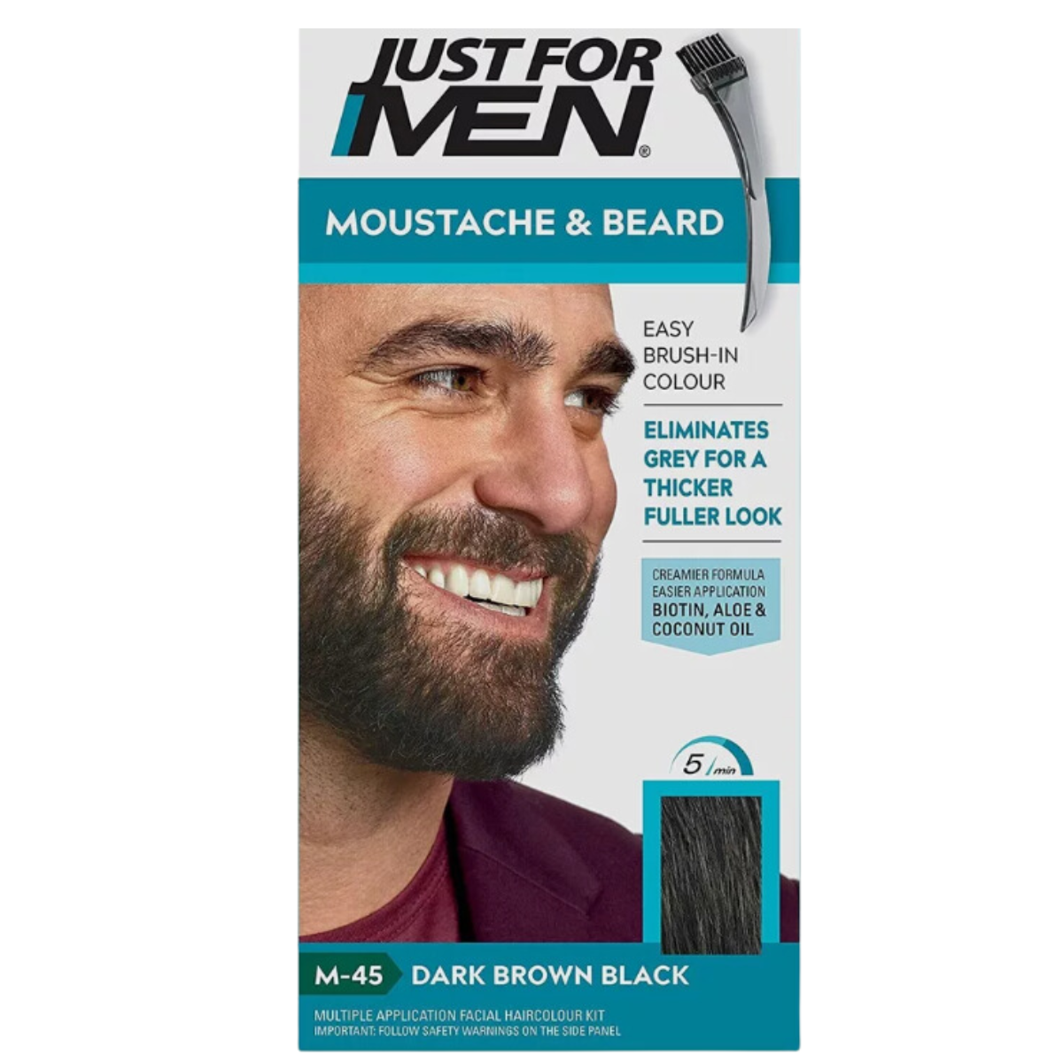 Gel colorant pentru mustata si barba Just For Men Dark Brown Black M45, 28 g