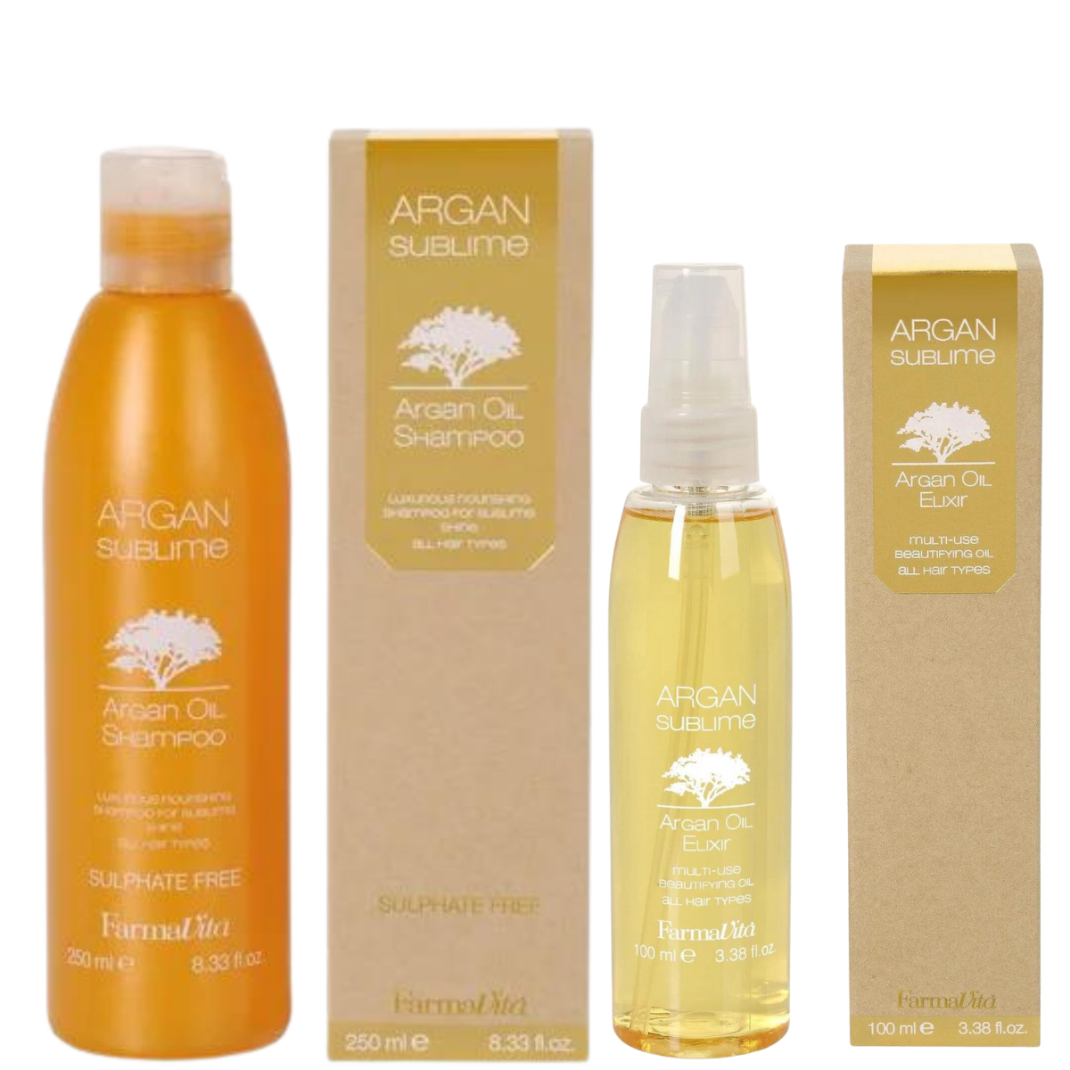Kit Farmavita Argan Sublime, Sampon + Ulei tratament