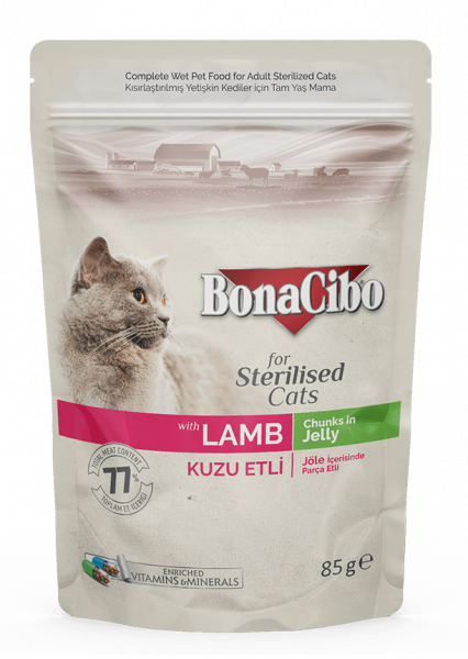 12 X BonaCibo Adult Pisica Sterilizata Miel [1]