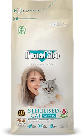 BonaCibo Adult Cat Sterilised Urinary Care cu Somon [1]