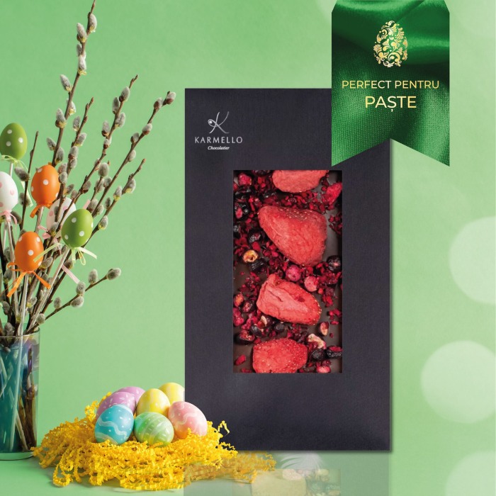 Berrylicious - Tabletă ciocolată cu lapte, căpșuni și cireșe 100G [5]