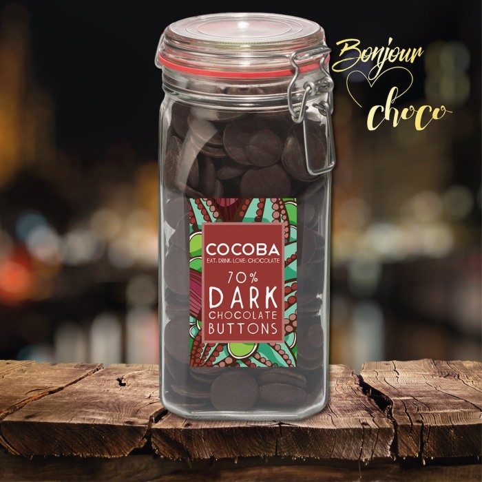 Borcan gigant cu năsturei de ciocolată neagră 70% 900G [4]