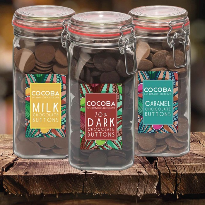 Borcan gigant cu năsturei de ciocolată neagră 70% 900G [7]