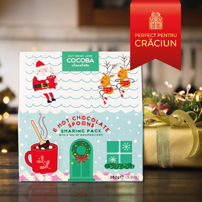 Casuta Craciun - Set 6 linguri de ciocolata cu bezele 232G [3]