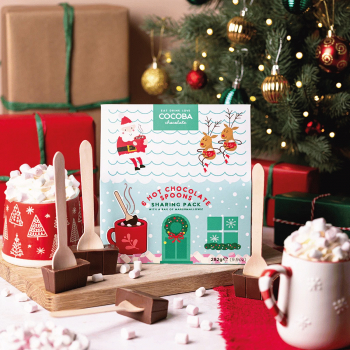 Casuta Craciun - Set 6 linguri de ciocolata cu bezele 232G [2]