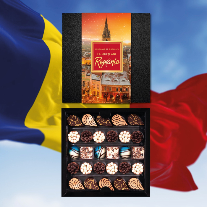 Colecția Gentleman „Ninsoare la Sibiu” - Bomboane de ciocolată 180G - Ediția „La mulți ani, România” [2]