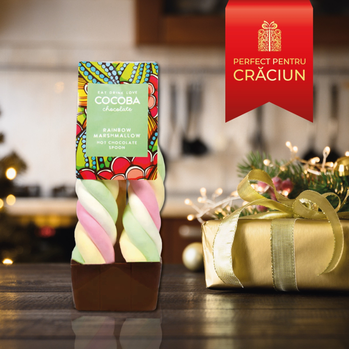 Lingura ciocolata cu lapte si bezele curcubeu 50G [3]