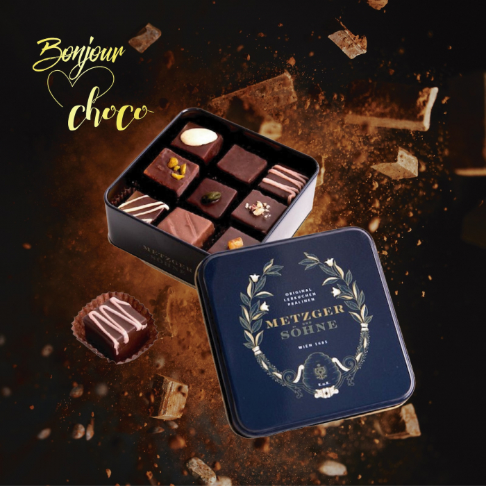 Maggiore Lebkuchen - Praline de ciocolata cu turta dulce in cutie metalica bleumarin 115G [2]