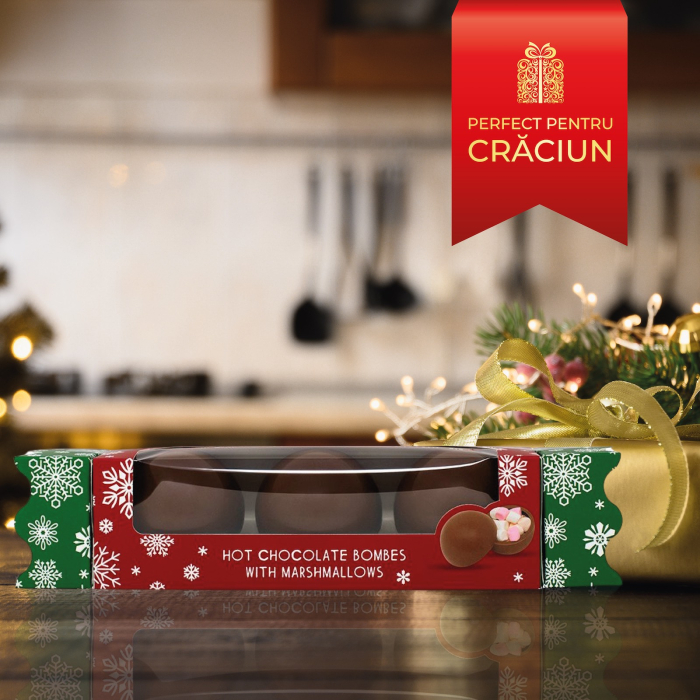 Set 3 sfere de ciocolată cu lapte și bezele 150G - Ediție Crăciun [3]