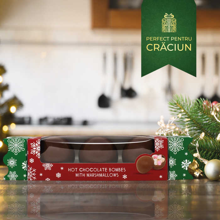 Set 3 sfere de ciocolată cu lapte și bezele 150G - Ediție Crăciun [1]