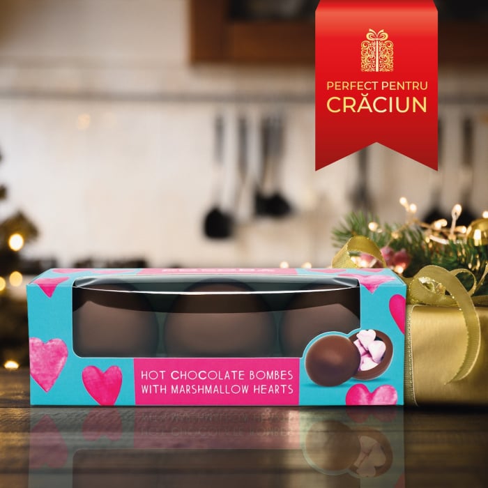 Set 3 sfere de ciocolata cu lapte si bezele inimioara 150G [3]