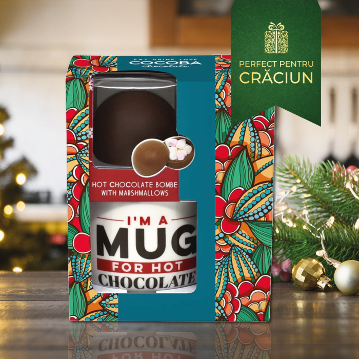 Set cadou cana si sfera de ciocolata cu lapte si bezele 400G [1]