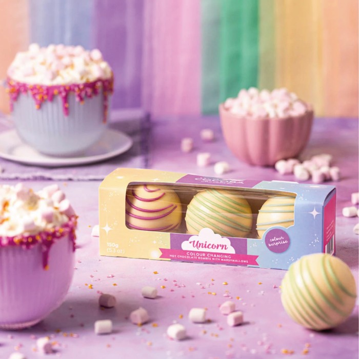 Unicorn Set 3 sfere de ciocolata alba cu bezele 150G [2]