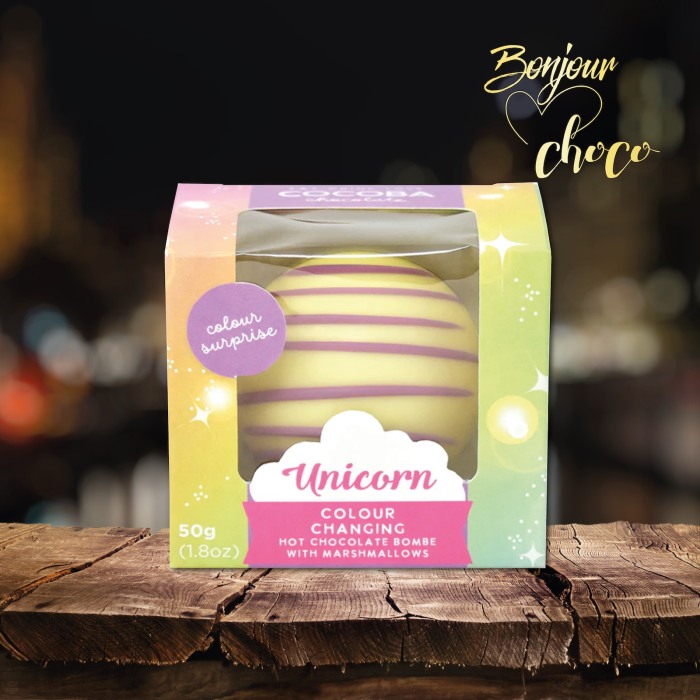 Unicorn Sfera de ciocolata alba cu bezele 50G [8]
