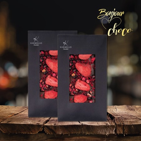 Berrylicious - Tabletă ciocolată cu lapte, căpșuni și cireșe 100G [3]