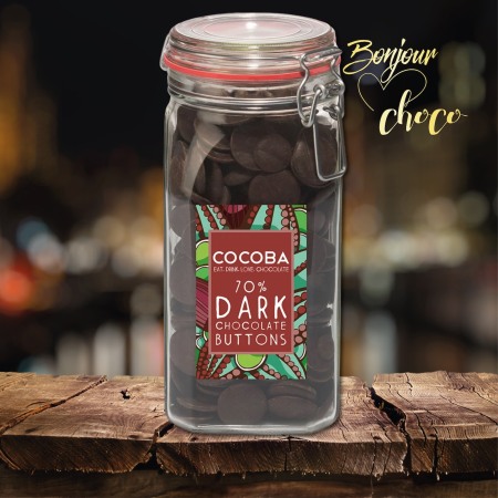 Borcan gigant cu năsturei de ciocolată neagră 70% 900G [3]