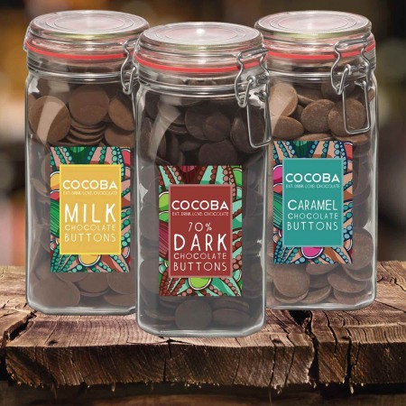 Borcan gigant cu năsturei de ciocolată neagră 70% 900G [6]