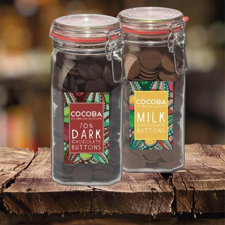 Borcan gigant cu năsturei de ciocolată neagră 70% 900G [5]