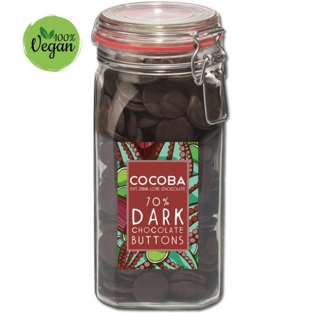 Borcan gigant cu năsturei de ciocolată neagră 70% 900G [0]