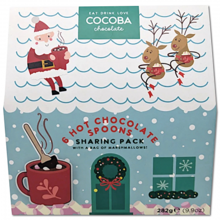 Craciun - Casuta Craciun - Set 6 linguri de ciocolata cu bezele 232G