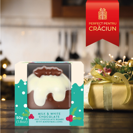 Christmas Pudding - Sfera de ciocolata cu lapte si bezele 50G [3]