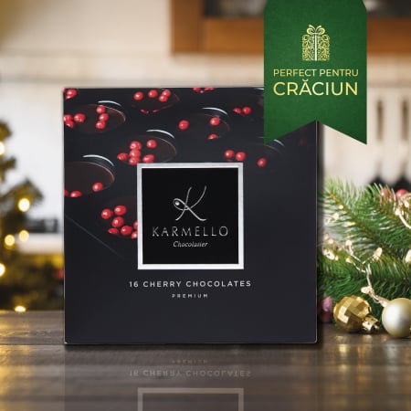 Craciun - Colectia Cherry - Bomboane de ciocolata cu umplutura de cirese