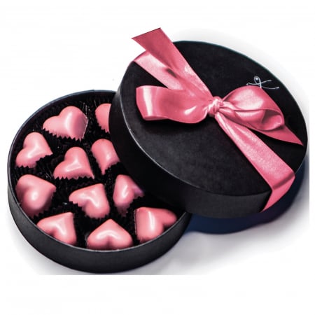 Colecția de inimă roz - ciocolată ruby cu umplutură de căpșuni 110G