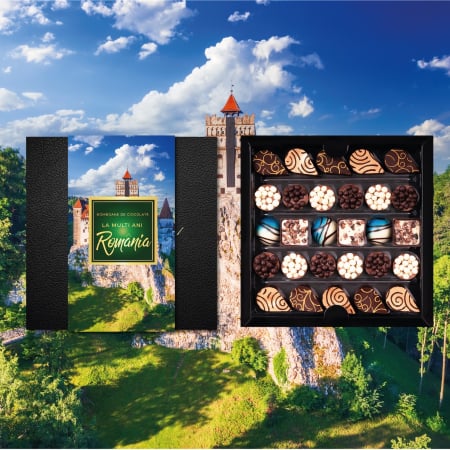 La Mulți Ani Romania - Colecția Gentleman „Castelul Bran” - Bomboane de ciocolată 180G - Ediția „La mulți ani, România”
