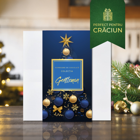 Trufe & praline ciocolata - Colectia Gentleman Craciun - Bomboane de ciocolata cu umplutura 180G