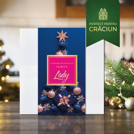 Trufe & praline ciocolata - Colecția Lady Crăciun - Bomboane de ciocolată cu umplutură 180G