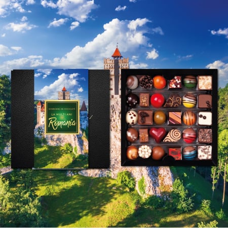 La Mulți Ani Romania - Colecția Lux „Castelul Bran” - Bomboane de ciocolată 200G - Ediția „La mulți ani, România”