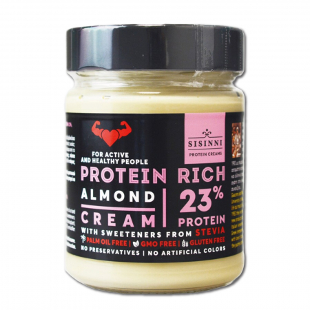 Specialitati ciocolata - Crema de migdale cu 23% proteina si stevia 320G
