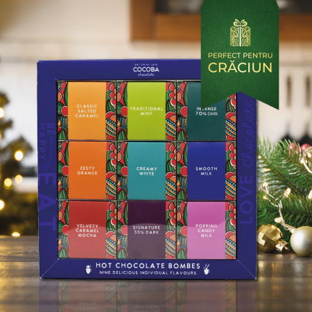 Craciun - Fiesta de ciocolata - Set cadou 9 sfere de ciocolata cu bezele 450G