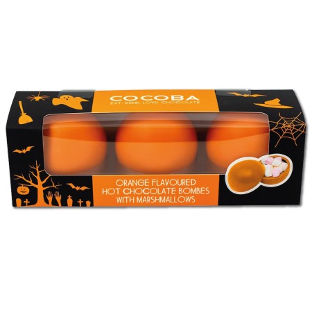 Ciocolata calda & frappe ciocolata - Set 3 sfere de ciocolată cu bezele și aromă de portocale 150G